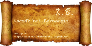 Kacsándi Bernadett névjegykártya